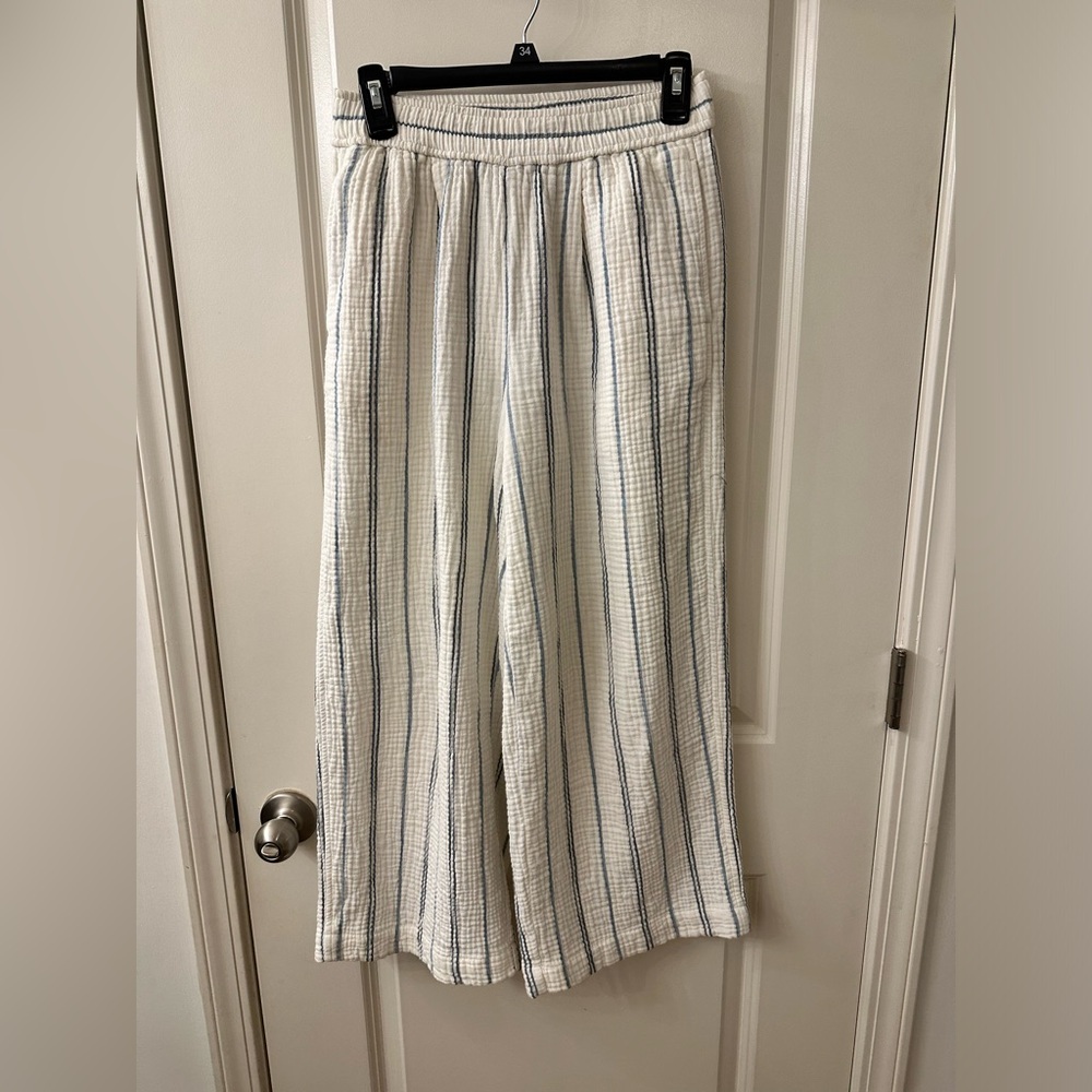 Madewell Gauze Striped wide leg crop